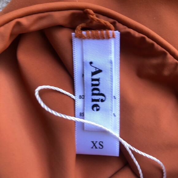 Andie NWT Women’s Barbados High Rise Bikini Bottom Chestnut Orange Extra Small - Picture 7 of 12